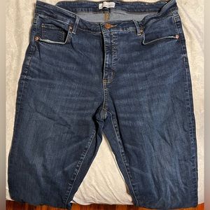 Loft, dark wash skinny jeans